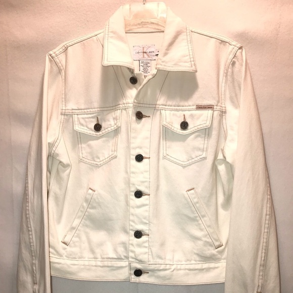 Calvin Klein Off White Size M Jeans Jacket. - Picture 1 of 8